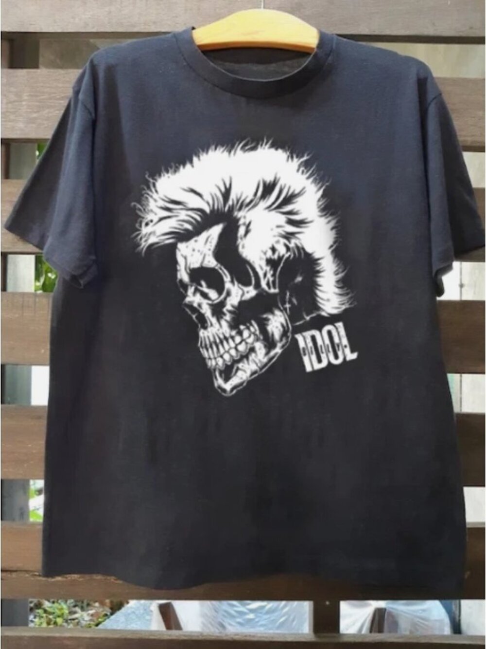 Vintage Billy Idol Skull Graphic Black T-Shirt
